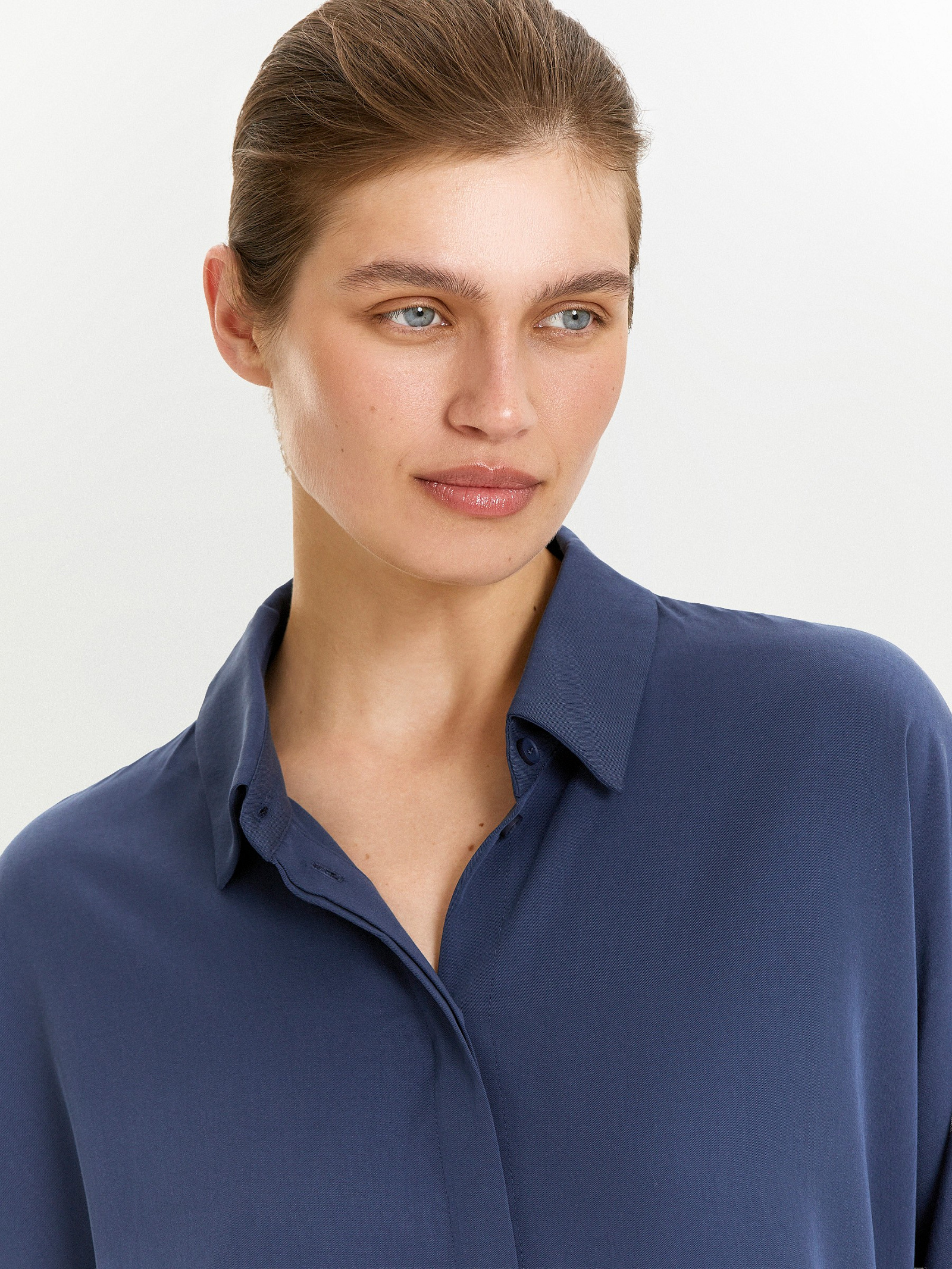 Рубашка с рукавом 3/4 из 100% тенсела